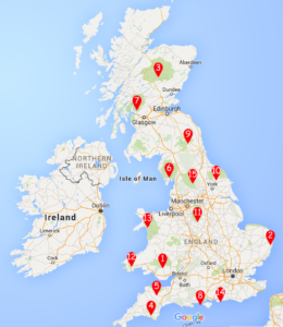 United Kingdom National Parks, courtesy of Google Maps